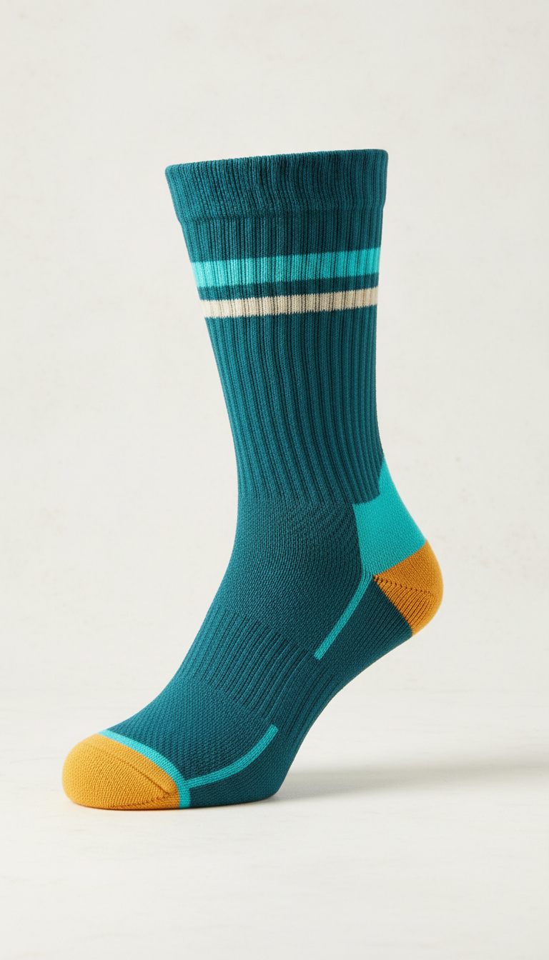 Fresh teal crew compression sock