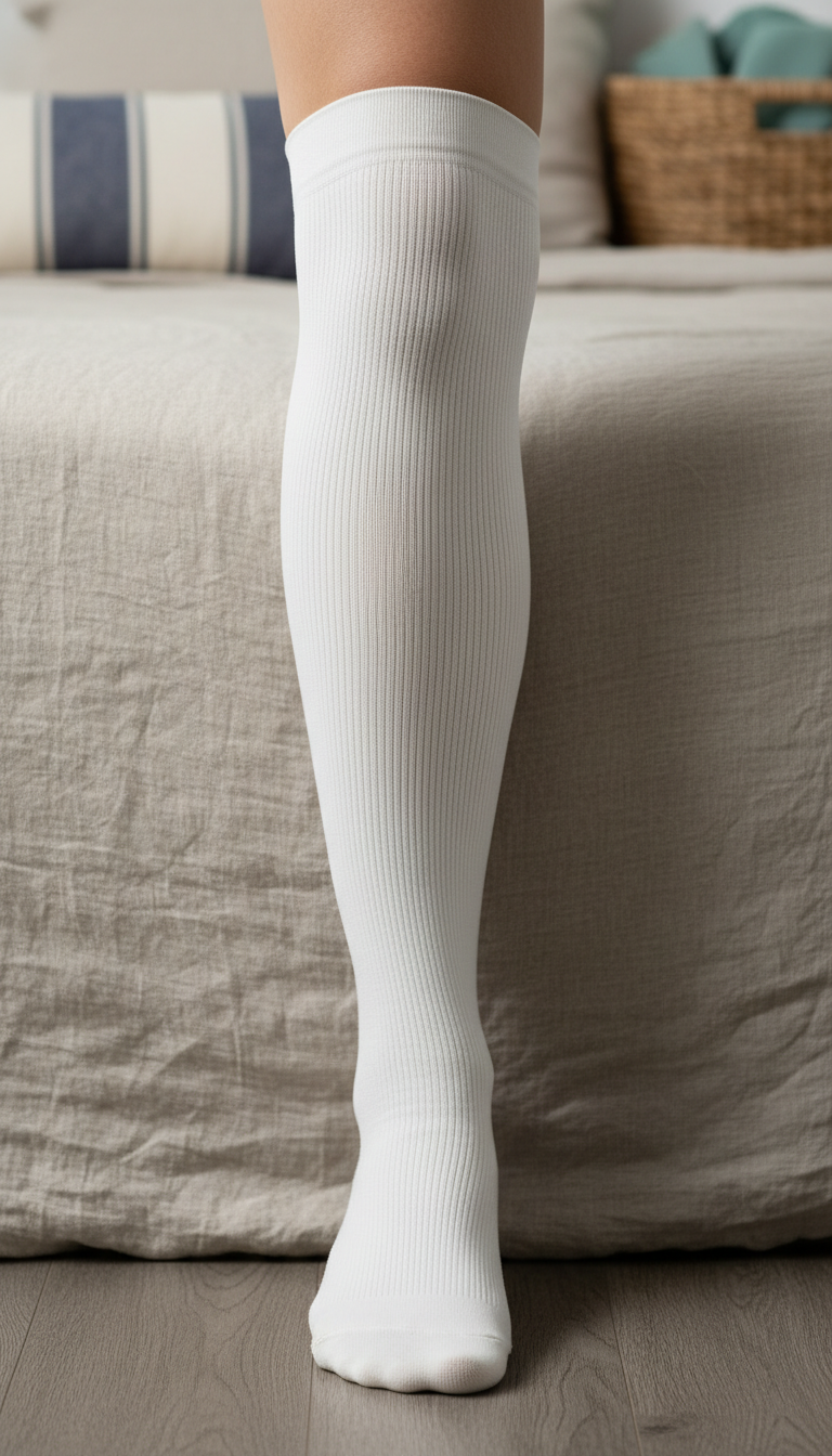 Performance compression sleeve eucalyptus white
