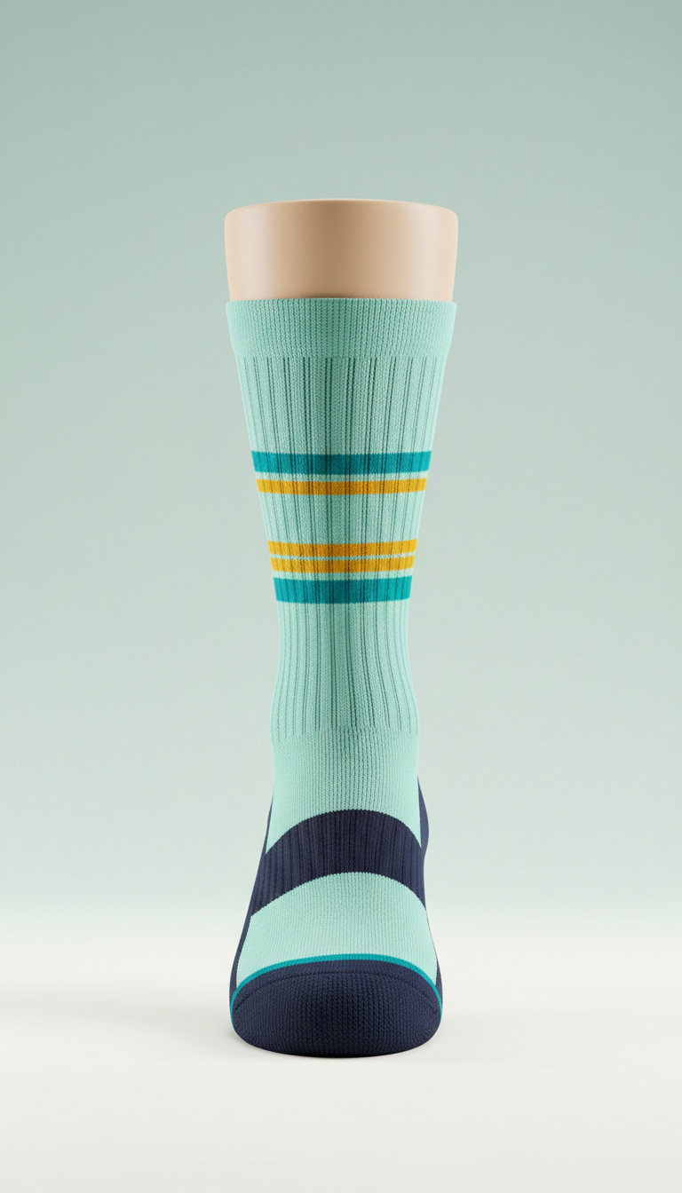 Pale aqua performance compression sock