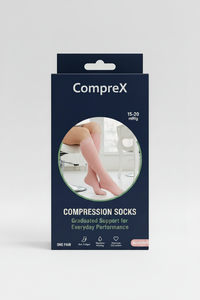 CompreX Compression Socks — Blush Pink (Single Pair)