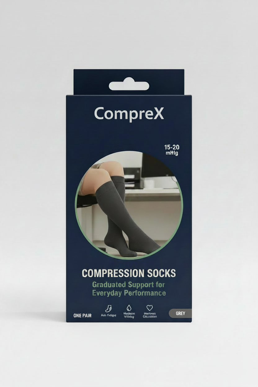 CompreX Compression Socks — Charcoal Grey (Single Pair)
