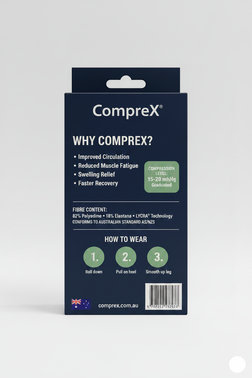 CompreX Compression Socks — Black (Single Pair)