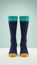 Heritage navy knee-high compression sock