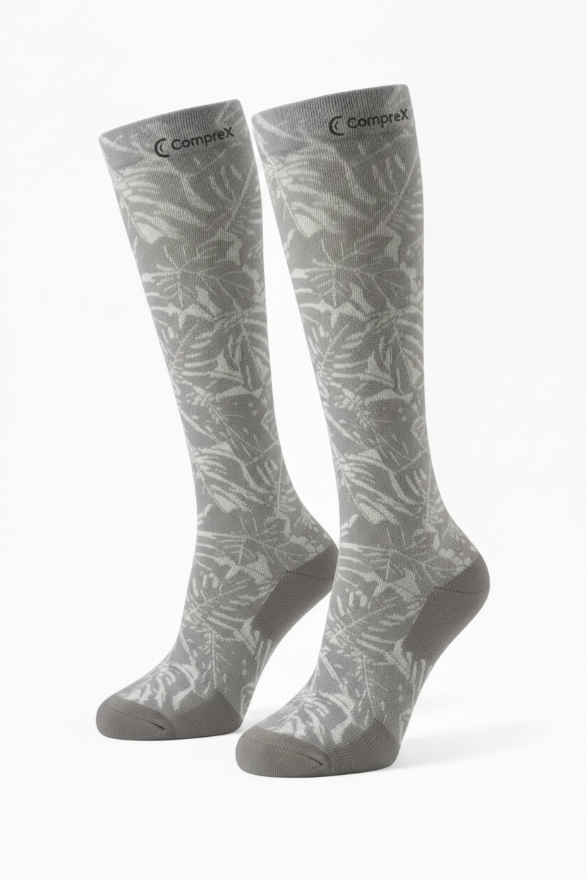 CompreX Compression Socks — Grey Botanical x3 Pack
