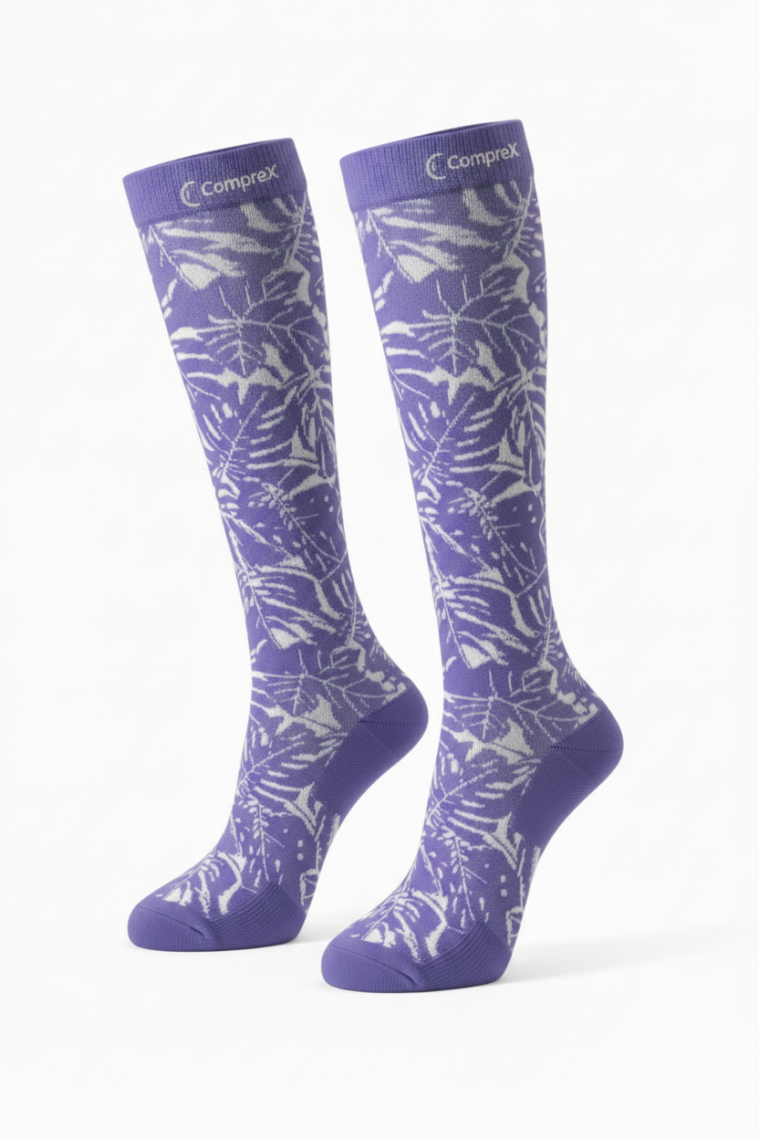CompreX Compression Socks — Purple Leaf (Single Pair)